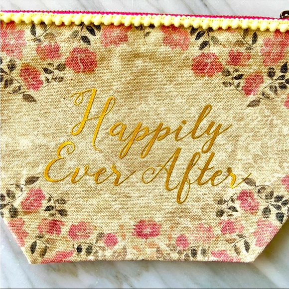 Natural Life•NWT•”Happily Ever After”•Zip Top Cosmetic Bag•Tasseled Tapestry Bag - Picture 2 of 12